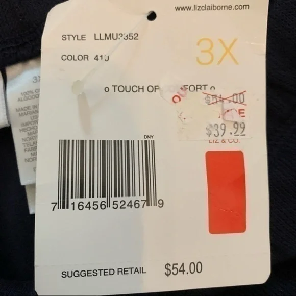 NWT Liz Claiborne size 3X blue pants - Picture 5 of 9